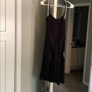 Black faux wrap midi dress (exact dress in black)